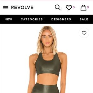 New with Tags, Bandier Front Row Bra in Olive Shine, size L